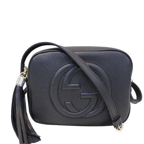 gucci black leather disco cross body bag|Gucci small black crossbody bag.